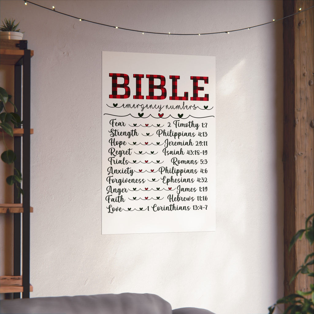 Bible Verse Emergency Number Poster