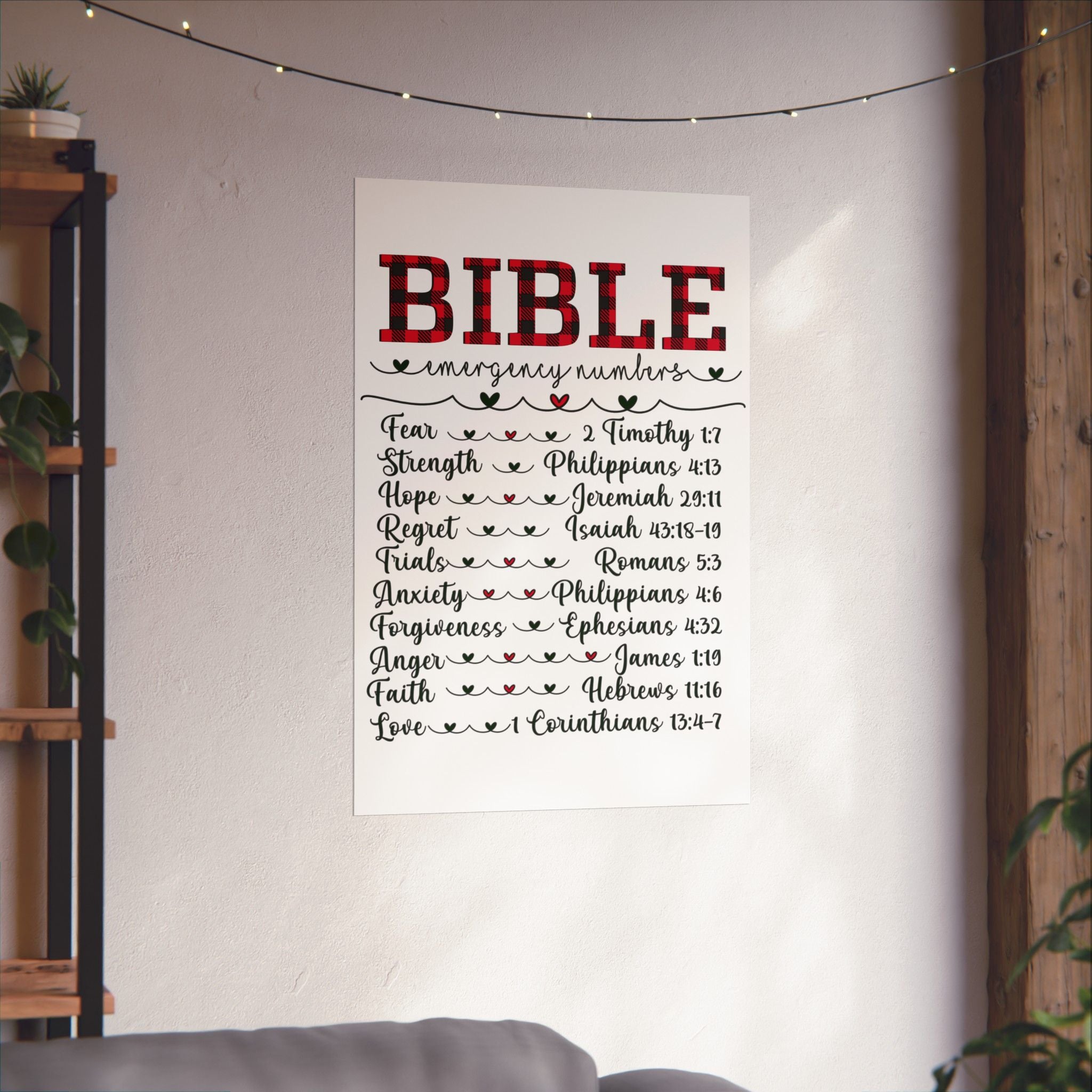 Bible Verse Emergency Number Poster