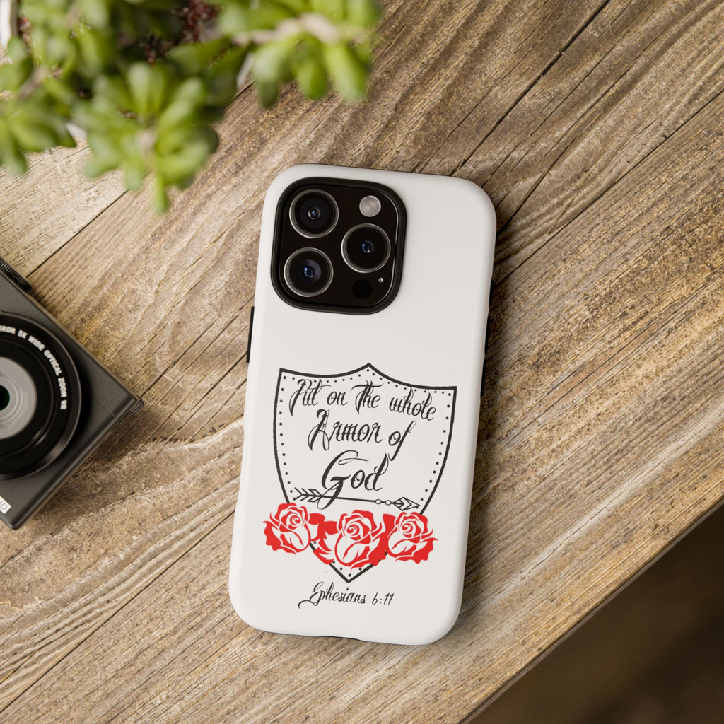 Armor of God Phone Case — Ephesians 6:11 Christian Floral Protective Cover