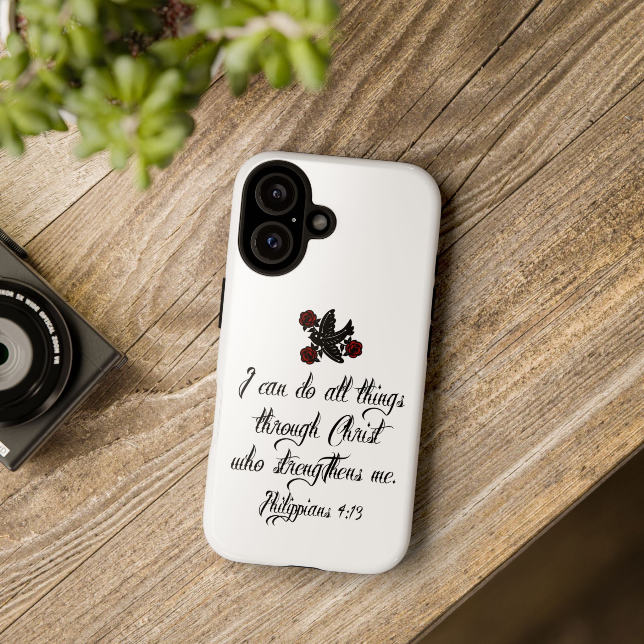 Christian Phone Case — "I can do all things through Christ" (Philippians 4:13)