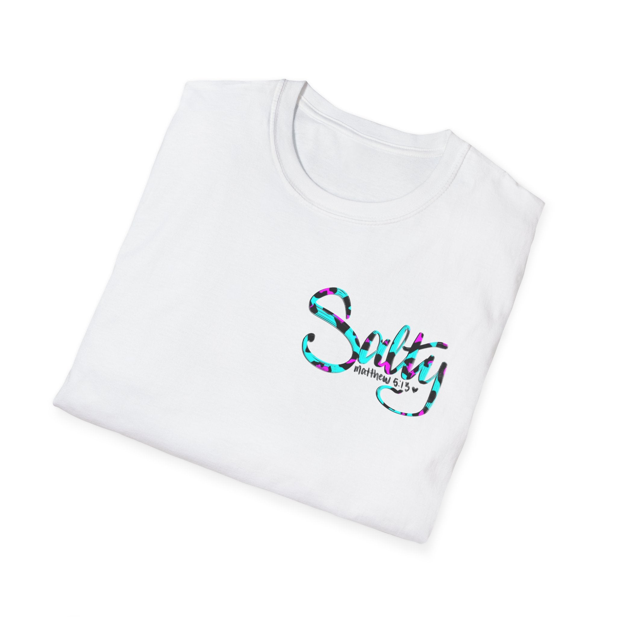 Salty T-Shirt — Colorful Patterned "Salty" Graphic Tee (Matthew 5:13)