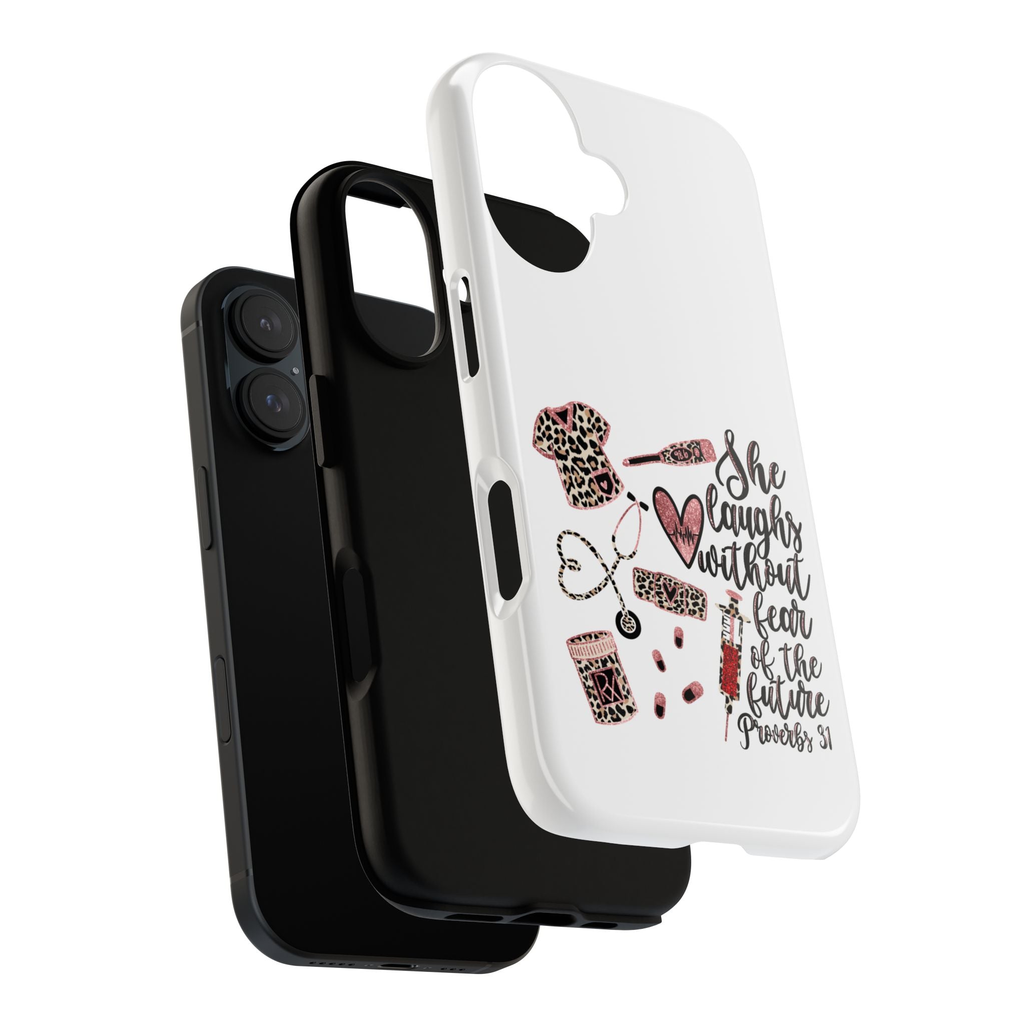 'She Laughs Without Fear' Proverbs 31 Scripture Nurse Tough Phone Case