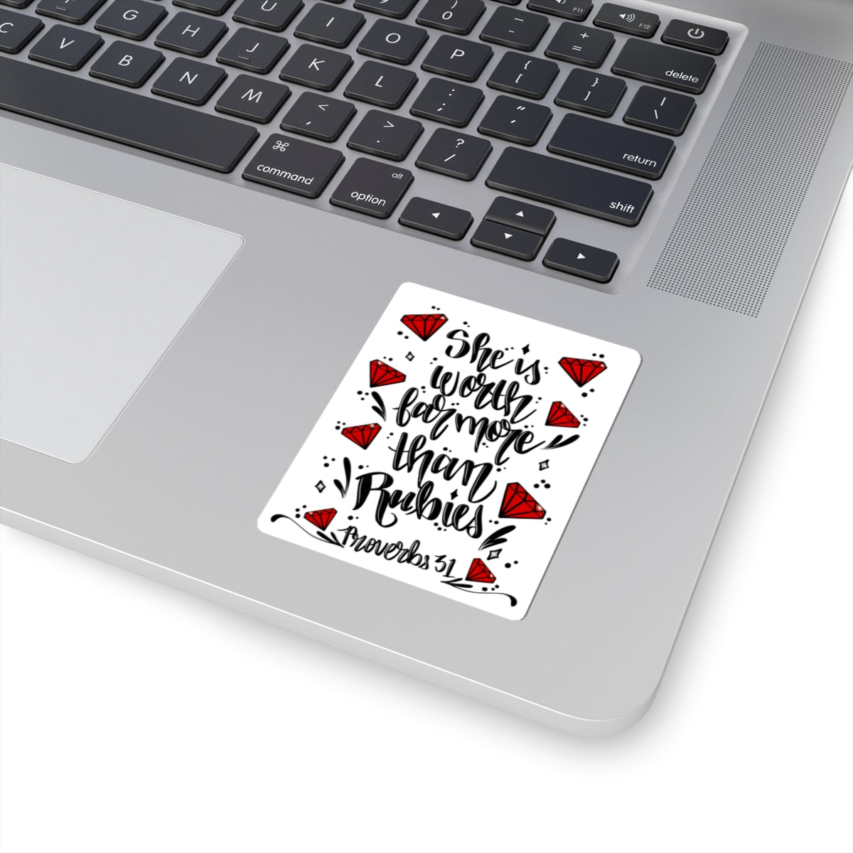 Proverbs 31 'Worth Far More Than Rubies' Christian Sticker - Inspirational Faith Sticker Decal