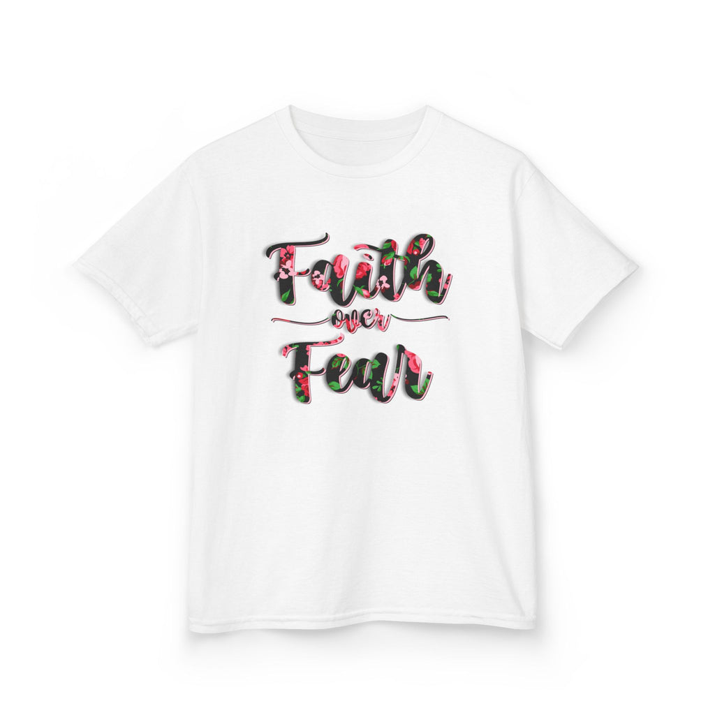 Kids Tee — "Faith Over Fear" Floral Graphic