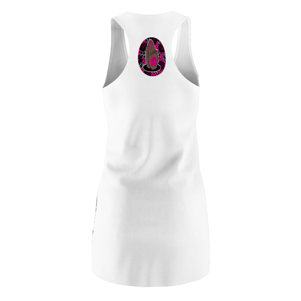 Racerback Dress — Praying Hands ‘Hope’ with Pink Rose & Leopard Print