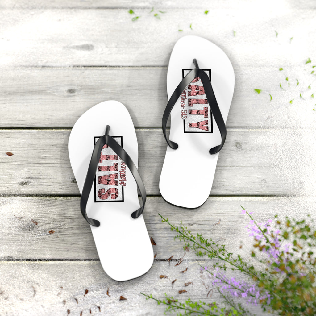 Flip Flops - Salty Bible Verse Graphic Sandals