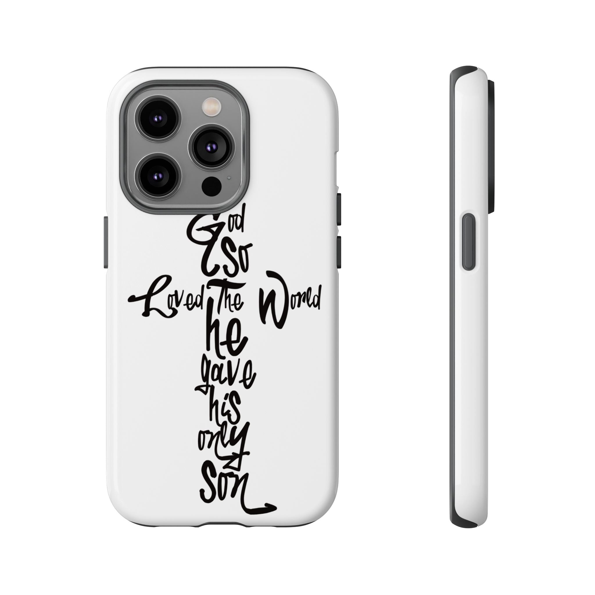 John 3:16 Bible Verse Christian Cross Phone Case — “God So Loved the World He Gave His Only Son”