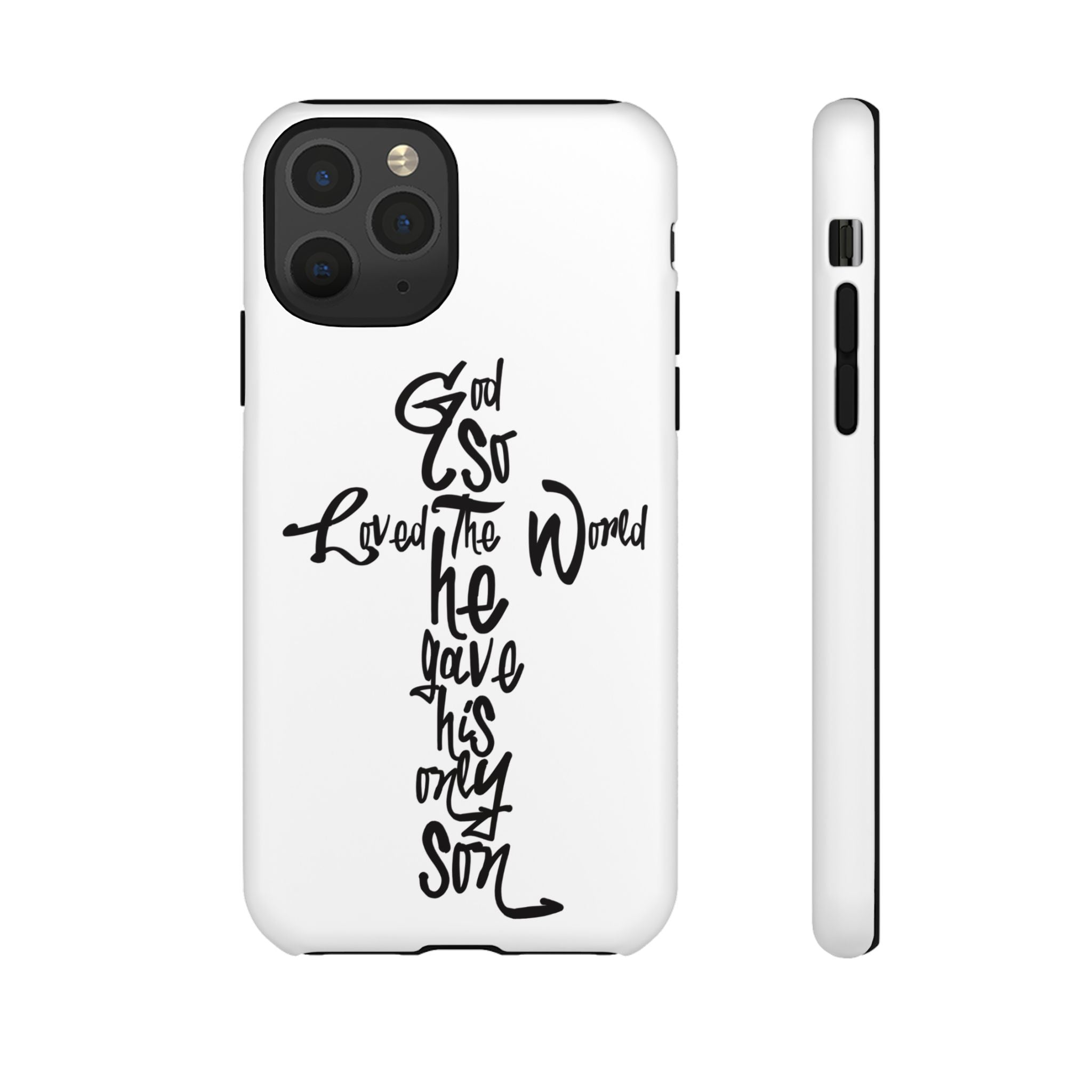 John 3:16 Bible Verse Christian Cross Phone Case — “God So Loved the World He Gave His Only Son”