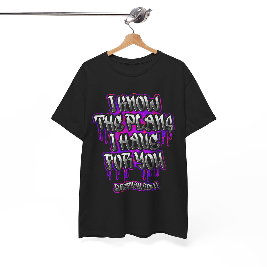 Graphic Tee — "I Know The Plans I Have For You" Drip Typography T-Shirt
