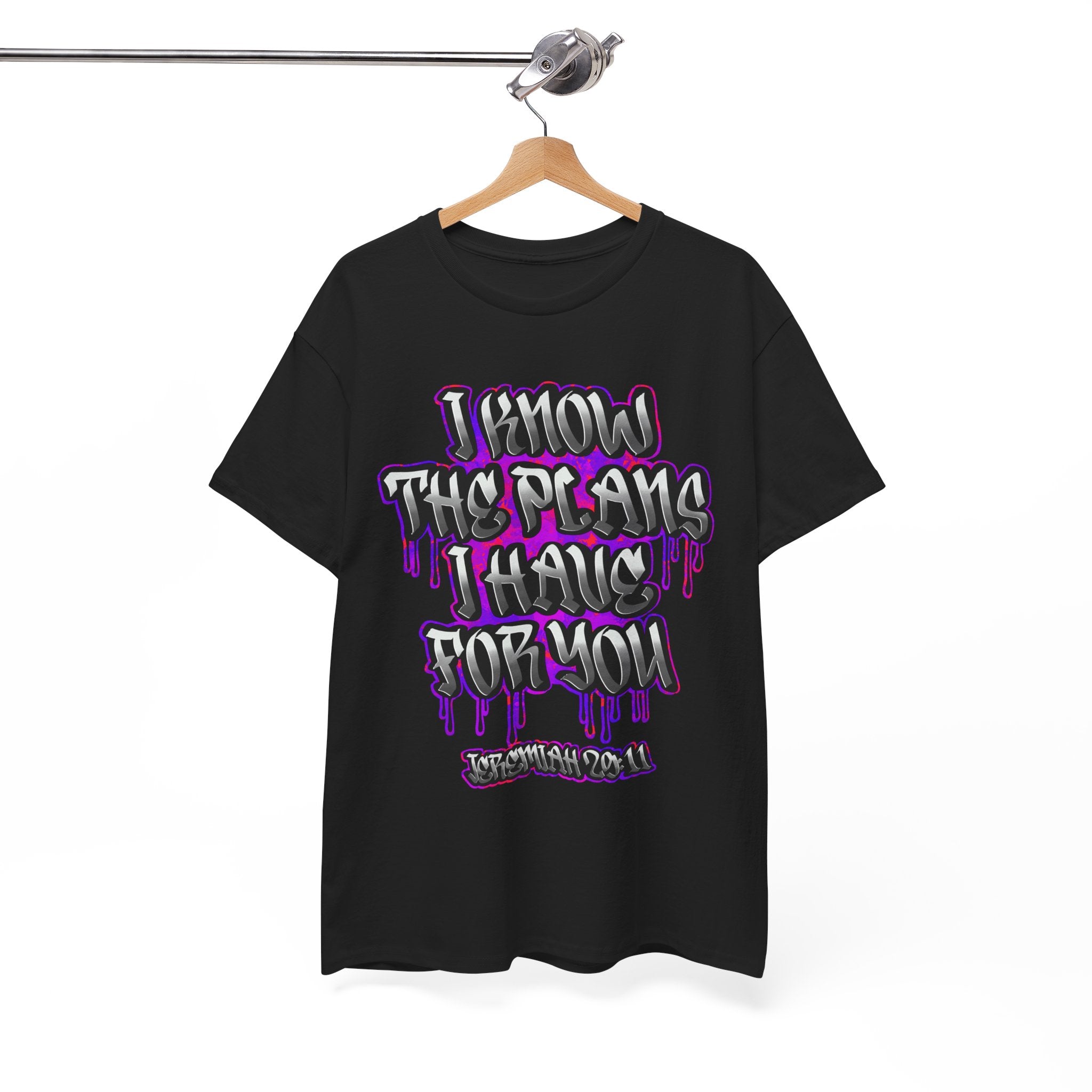 Graphic Tee — "I Know The Plans I Have For You" Drip Typography T-Shirt