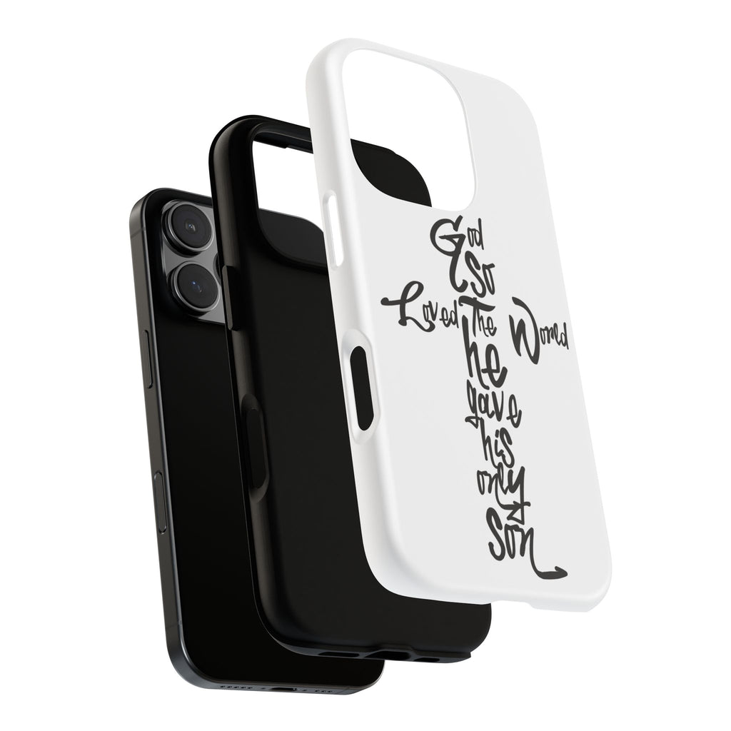 John 3:16 Bible Verse Christian Cross Phone Case — “God So Loved the World He Gave His Only Son”