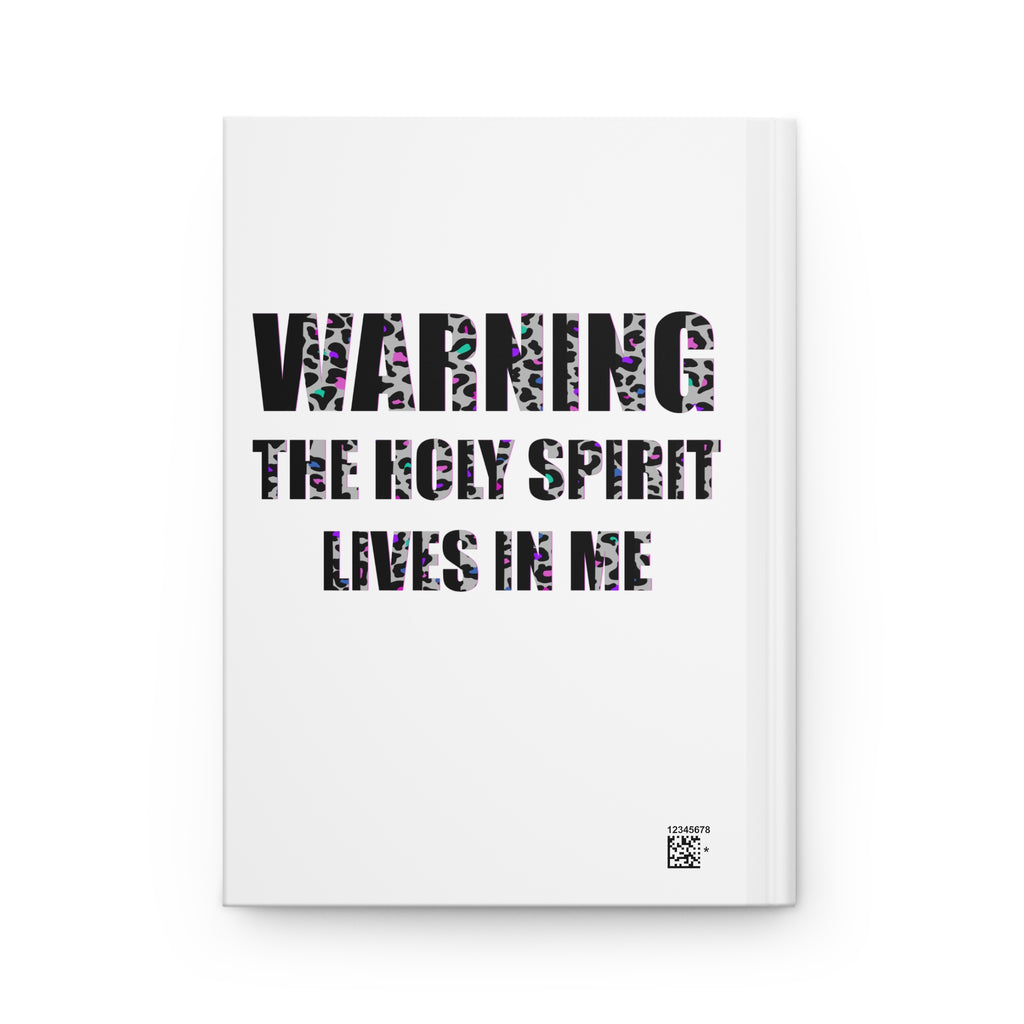 Hardcover Journal — “Warning The Holy Spirit Lives In Me” Floral Leopard Devotional Notebook