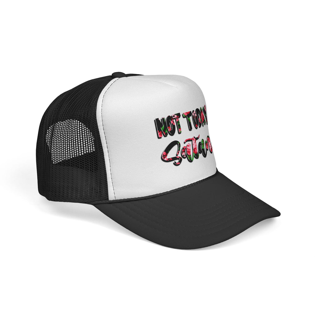 Not Today Satan Trucker Hat — Floral Mesh Cap for Sassy, Casual Wear