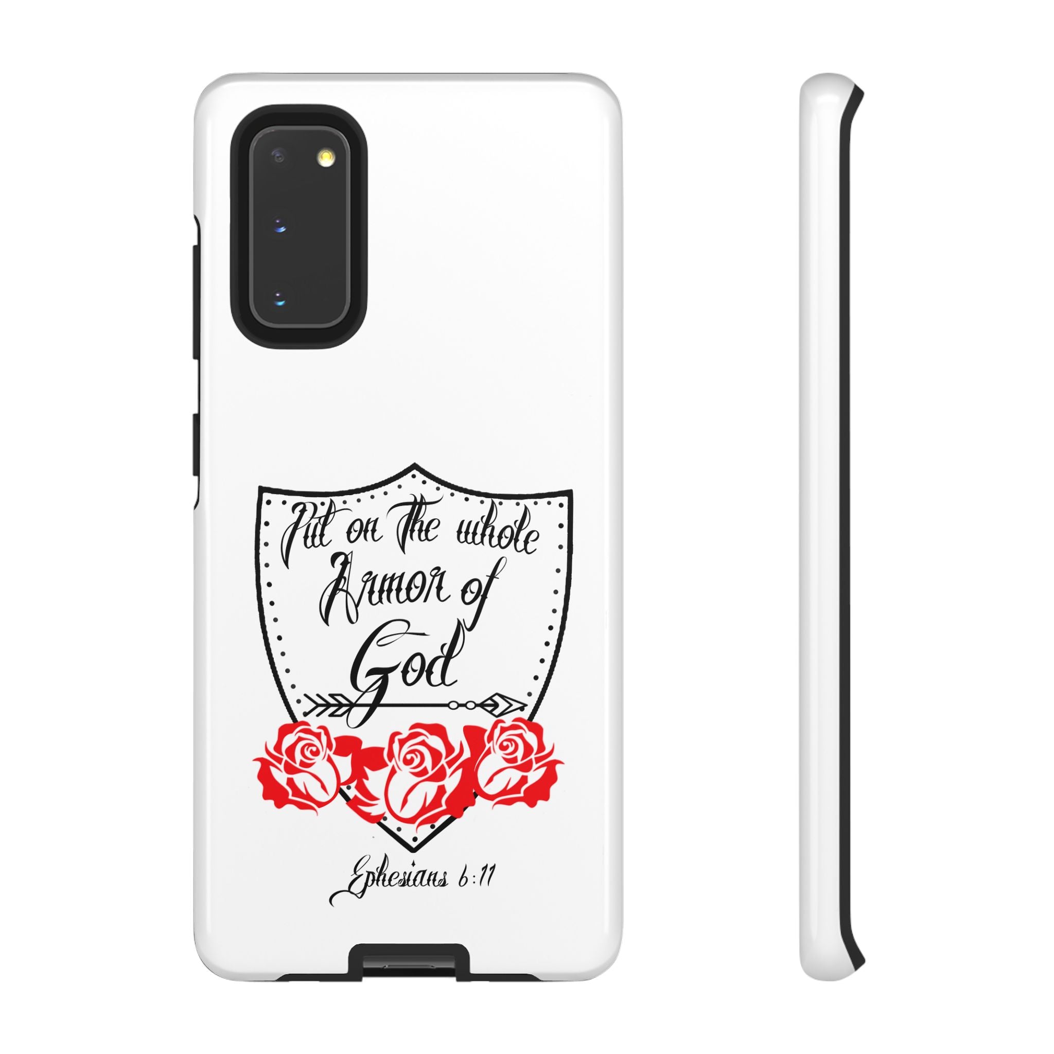 Armor of God Phone Case — Ephesians 6:11 Christian Floral Protective Cover