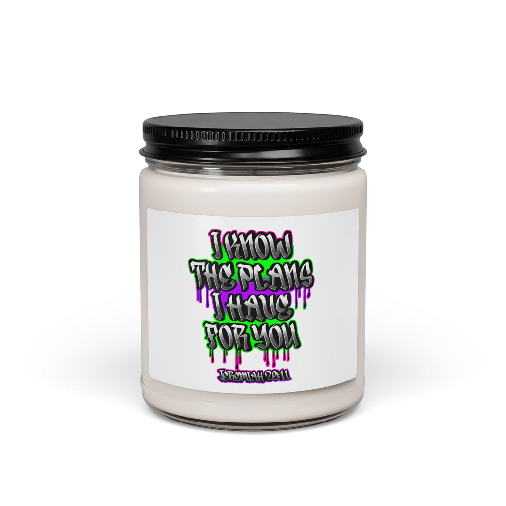 Scented Soy Candle — "I Know the Plans I Have for You" Inspirational Jar, 9 oz