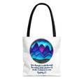 Psalm 23 Mountain Tote Bag — Inspirational Christian Scripture Tote