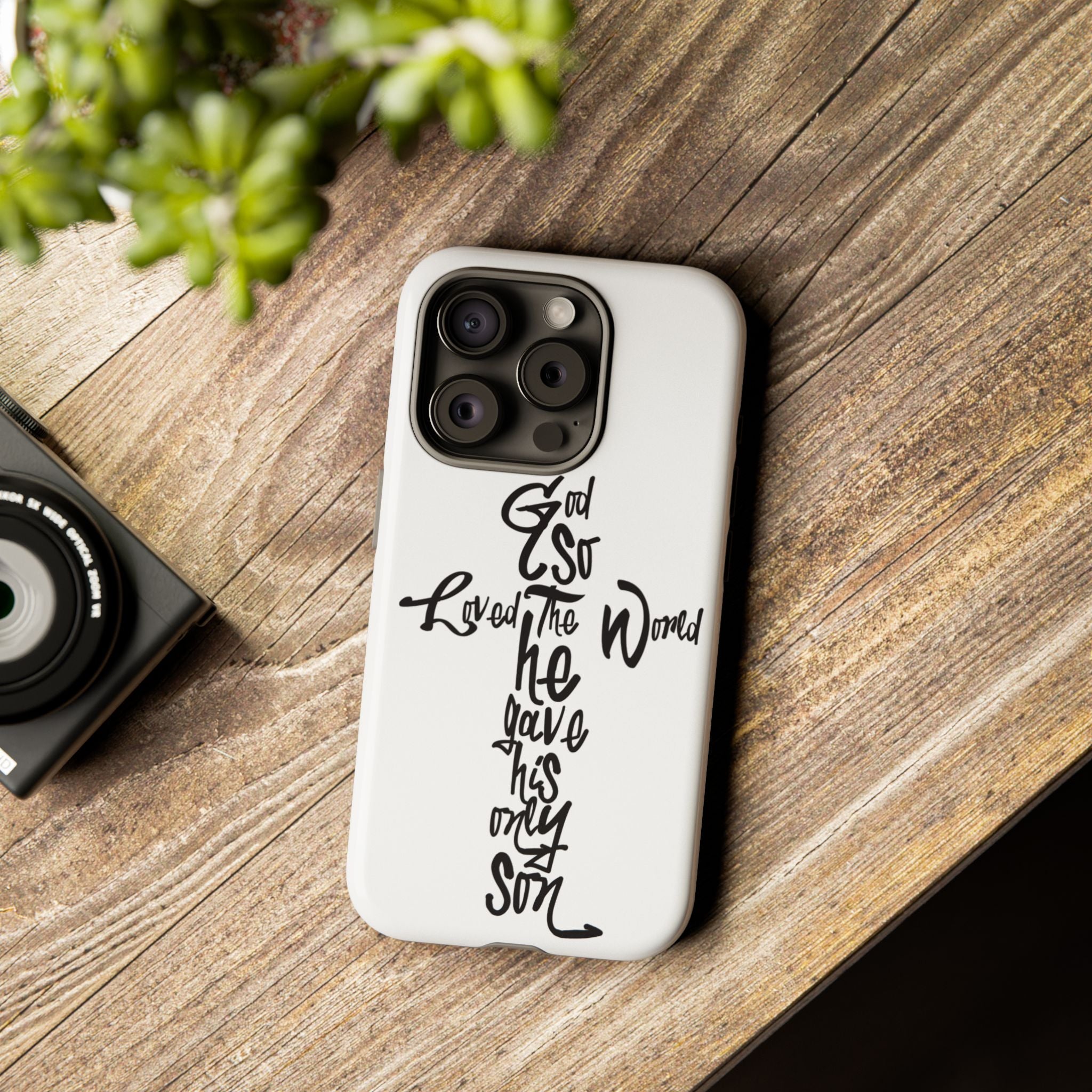 John 3:16 Bible Verse Christian Cross Phone Case — “God So Loved the World He Gave His Only Son”