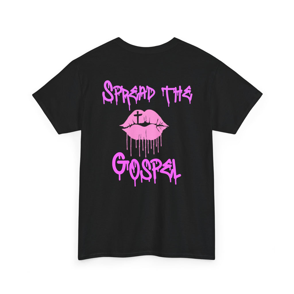 Spread the Gospel Lip Graphic T-Shirt — Pink Drip Christian Tee