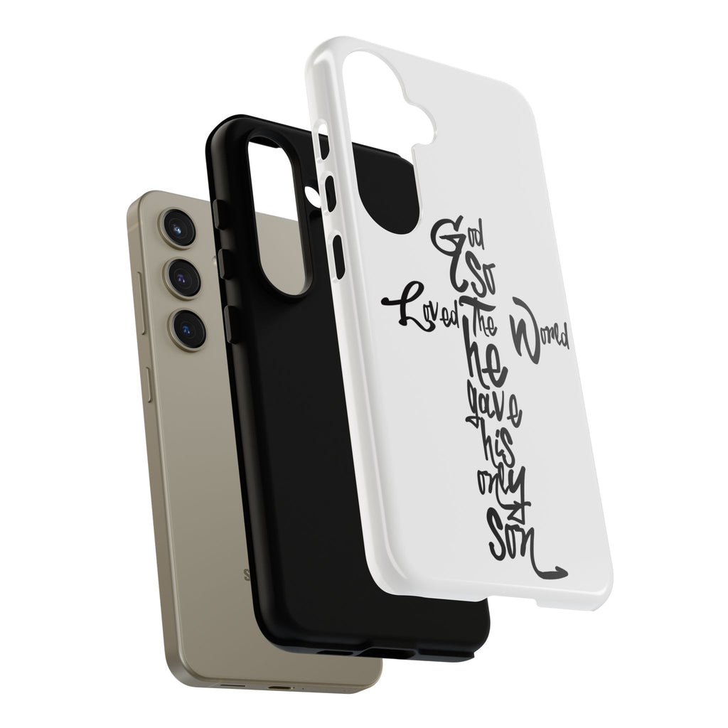 John 3:16 Bible Verse Christian Cross Phone Case — “God So Loved the World He Gave His Only Son”