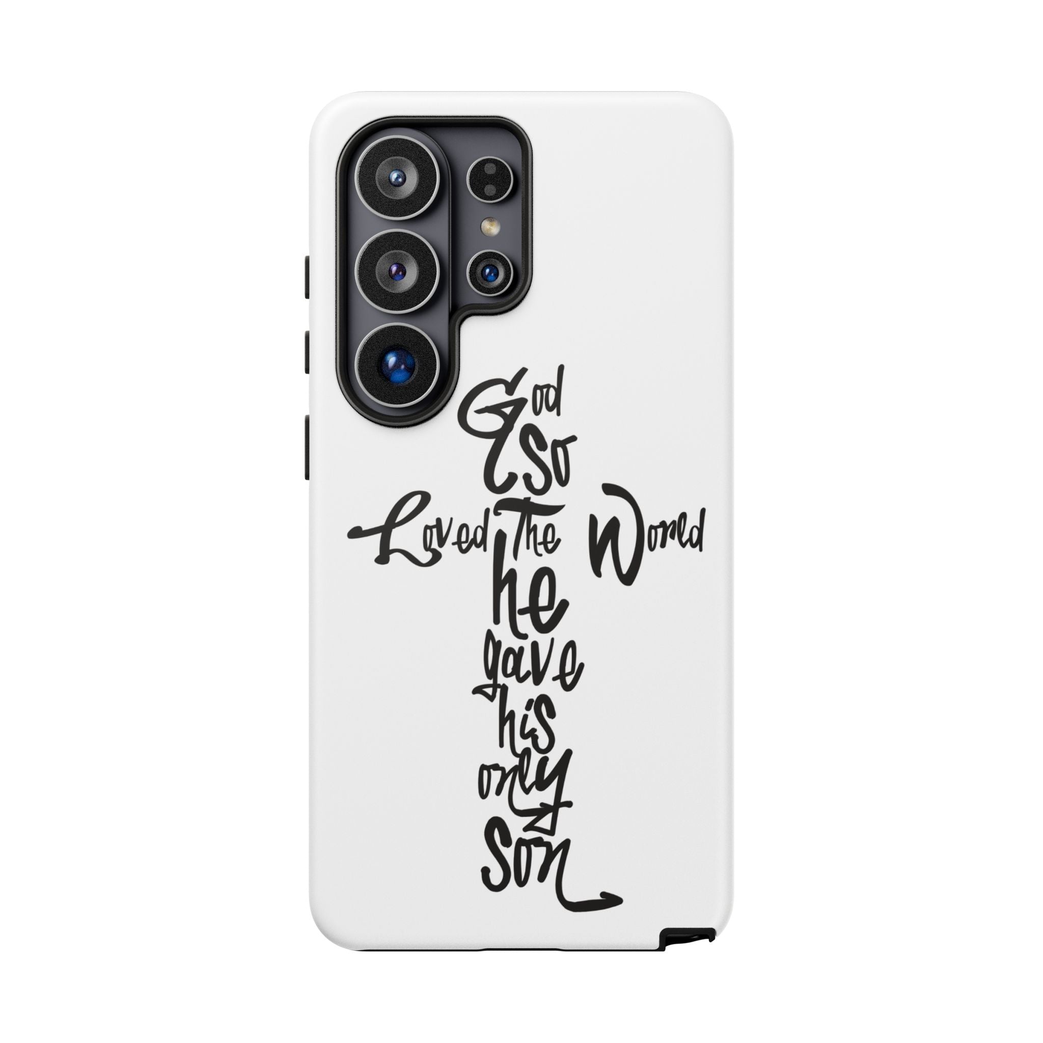 John 3:16 Bible Verse Christian Cross Phone Case — “God So Loved the World He Gave His Only Son”