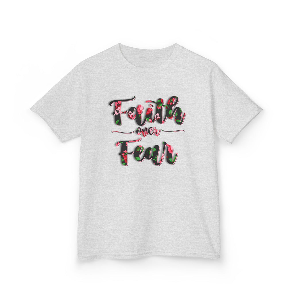 Kids Tee — "Faith Over Fear" Floral Graphic