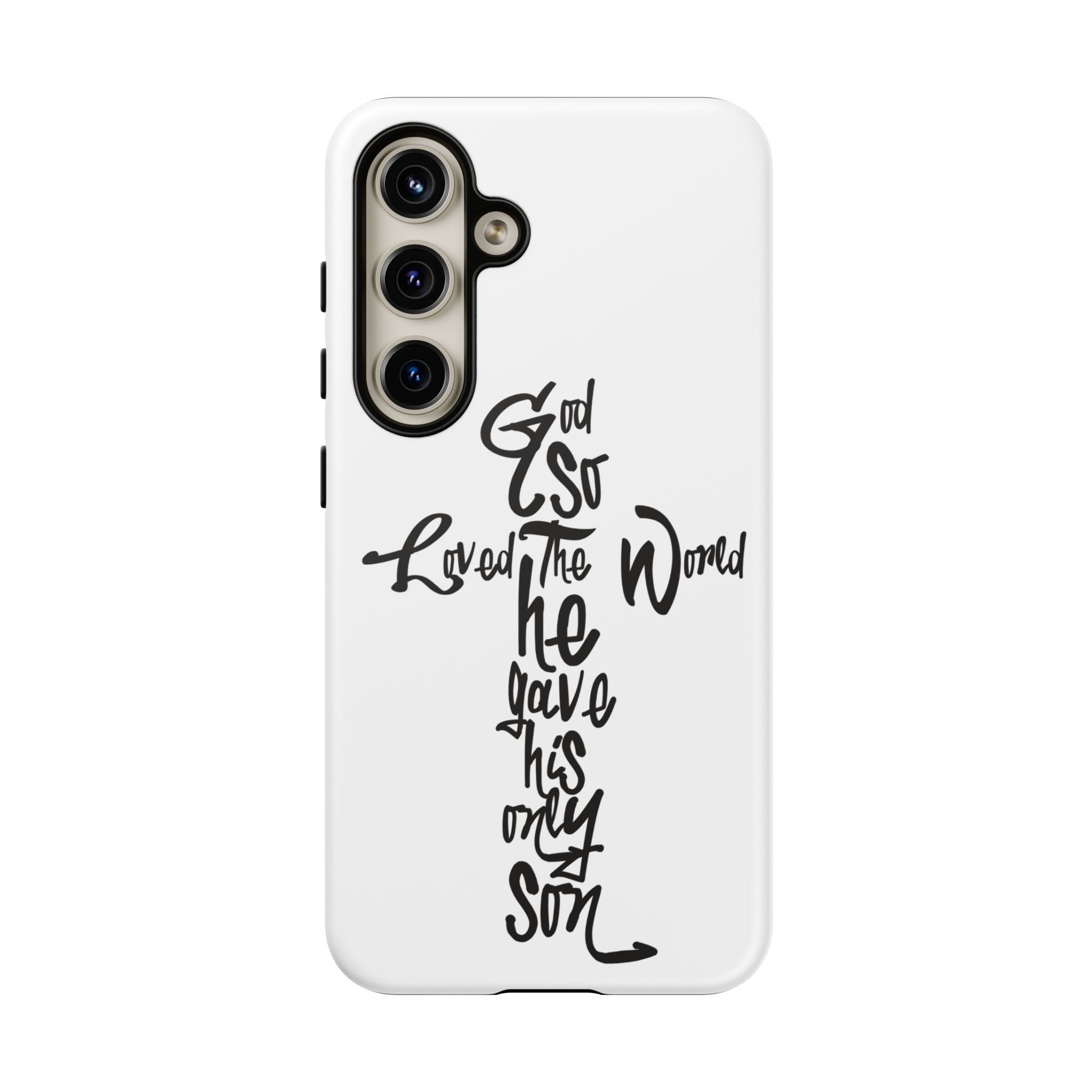 John 3:16 Bible Verse Christian Cross Phone Case — “God So Loved the World He Gave His Only Son”