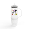 Teacher Appreciation 40oz Insulated Travel Mug — "She is Strong" School-Themed Tumbler