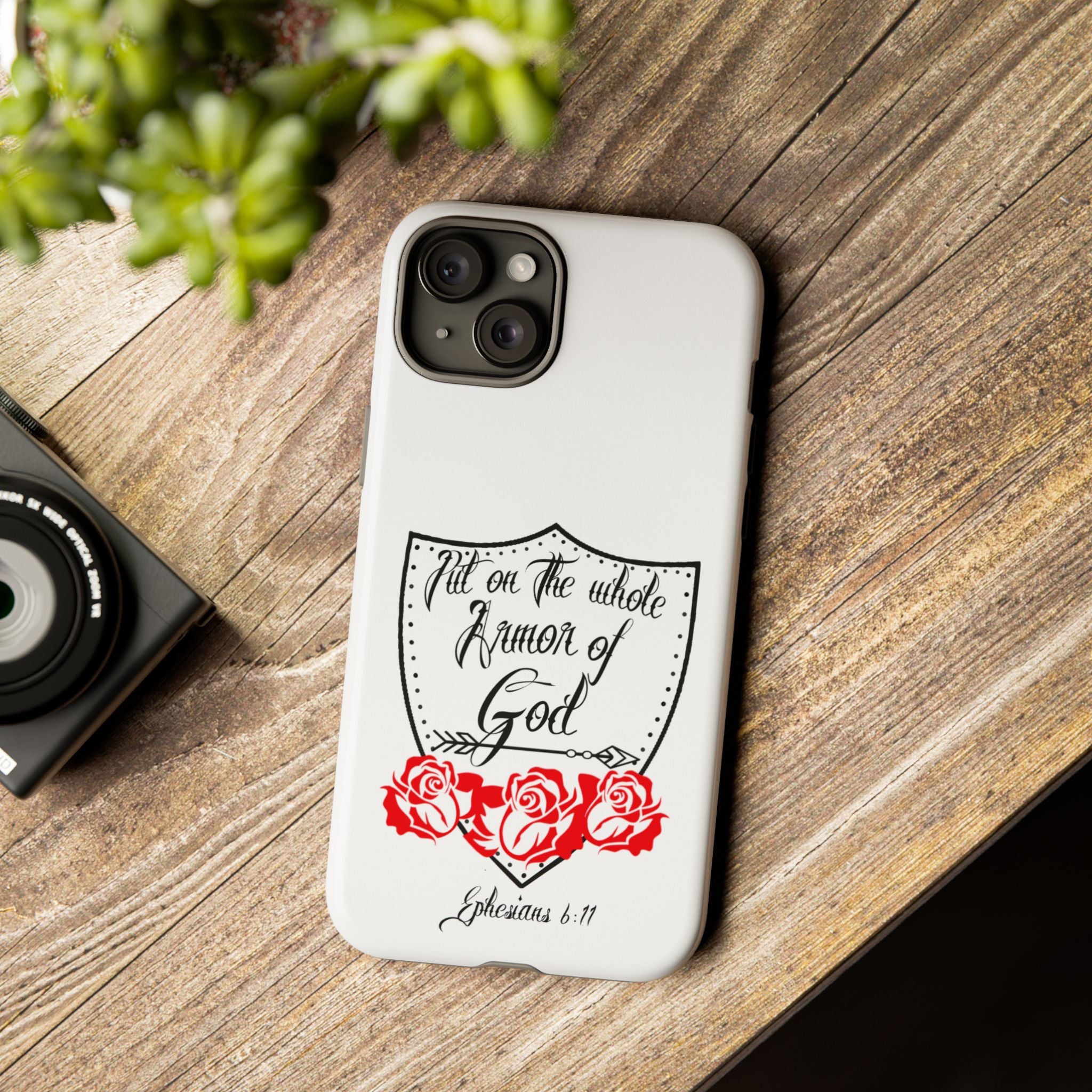 Armor of God Phone Case — Ephesians 6:11 Christian Floral Protective Cover