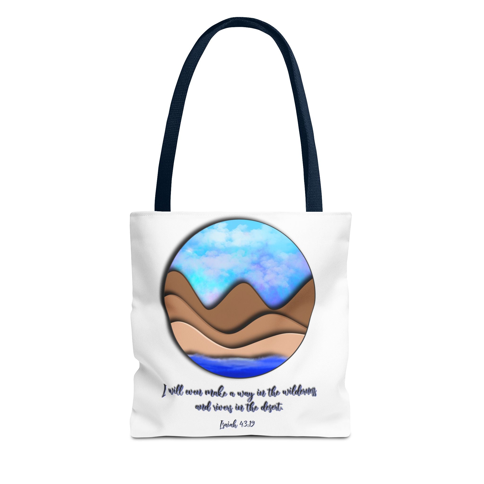 Inspirational Mountains Tote —  Scripture Landscape Tote Bag