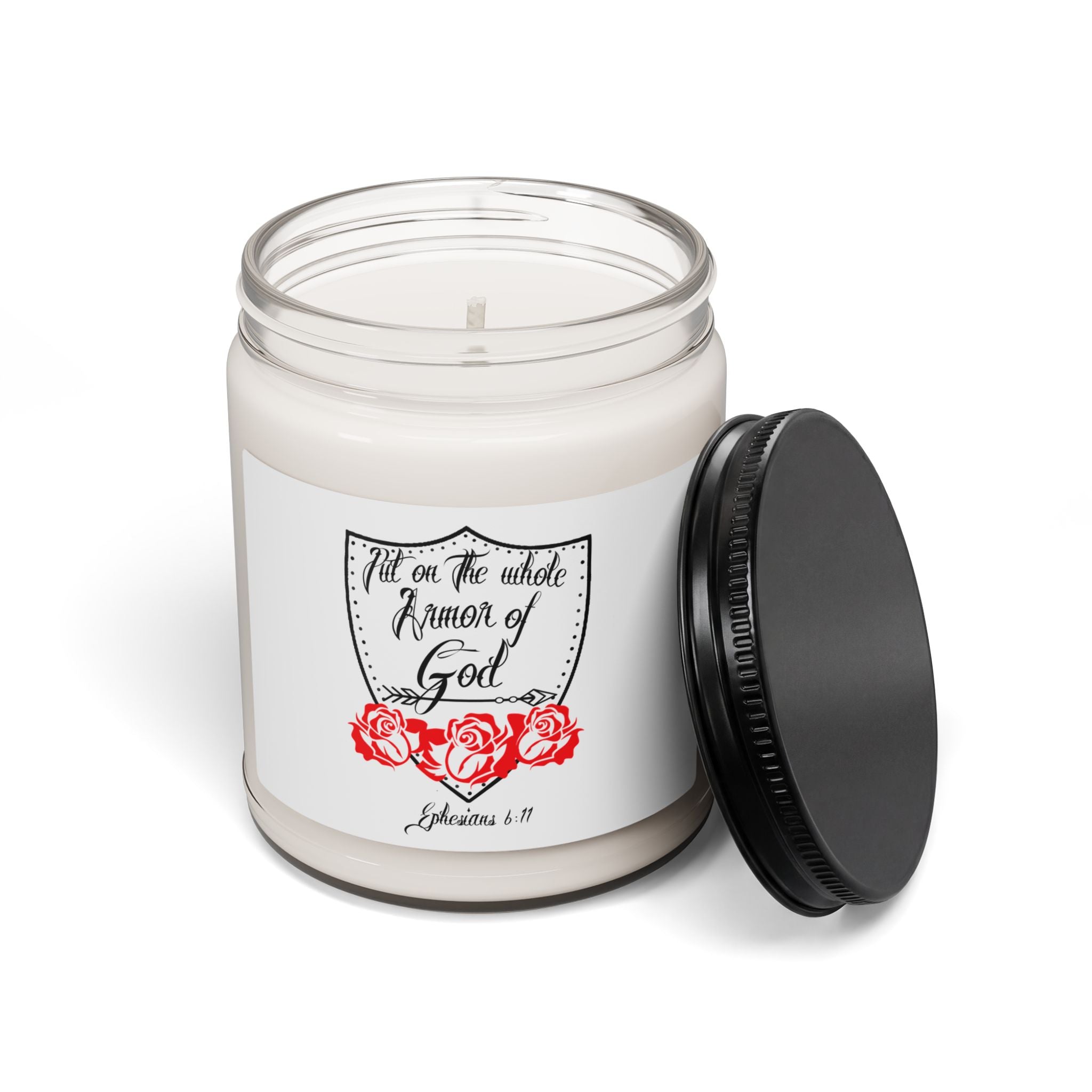 “Put On The Whole Armor of God” 9oz Scented Soy Candle — Inspirational Christian Gift