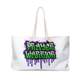 Prayer Warrior Weekender Bag — Graffiti Script Travel Tote for Christian Retreats & Church Events