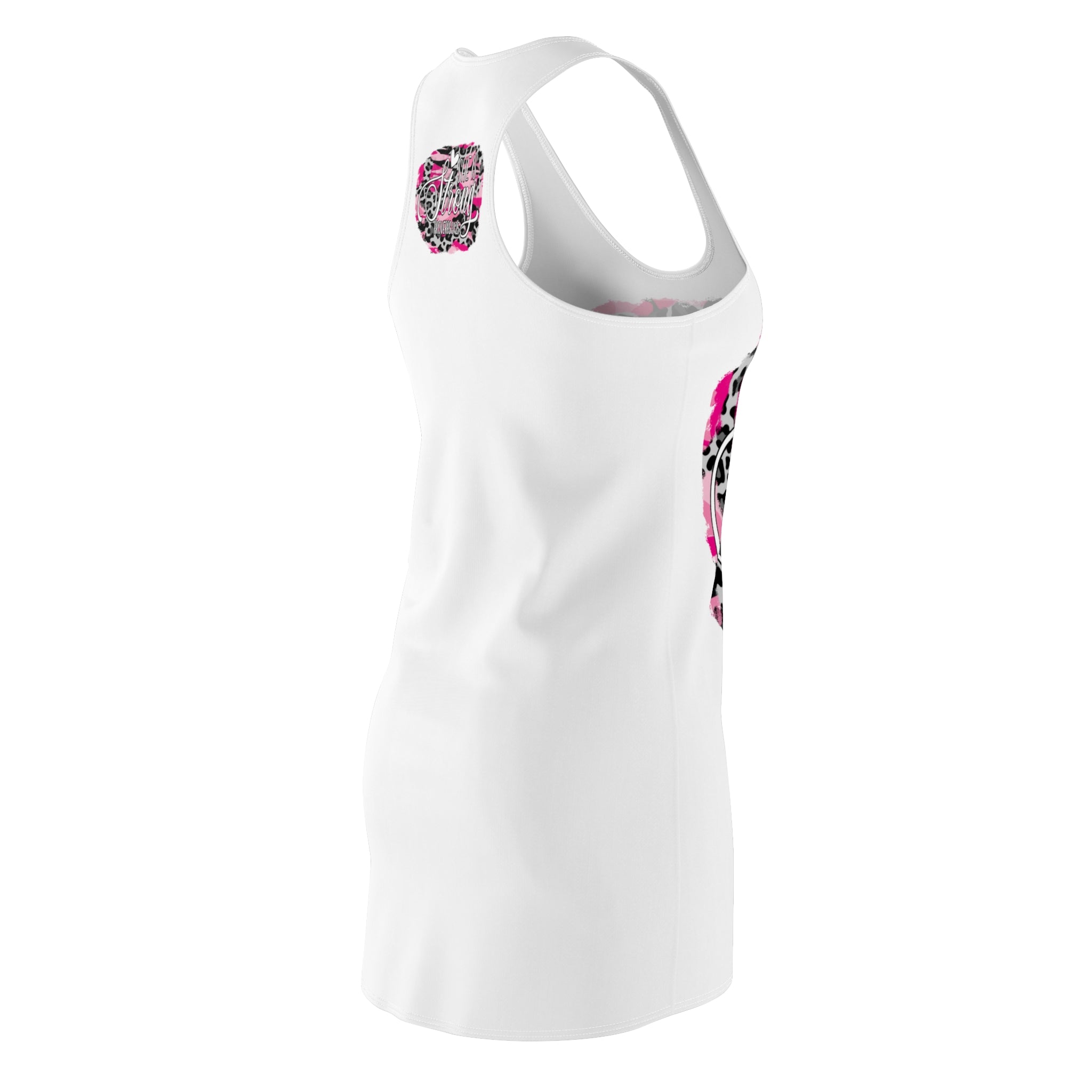 She Is Strong Racerback Dress – Pink Leopard Inspirational Dress (Proverbs 31:25)