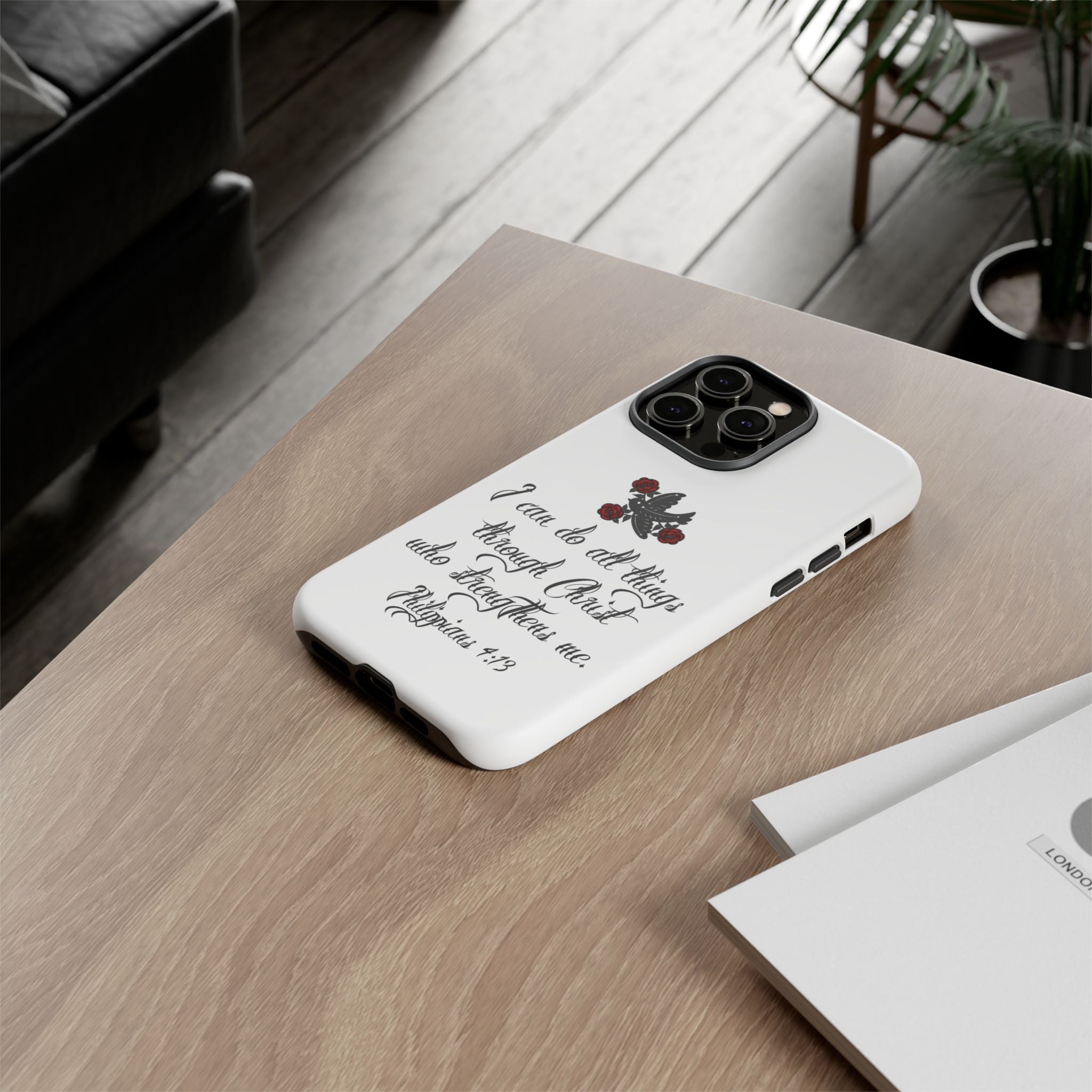 Christian Phone Case — "I can do all things through Christ" (Philippians 4:13)