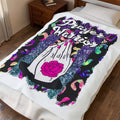 Prayer Warrior Velveteen Plush Blanket – Colorful Glam Praying Hands Design