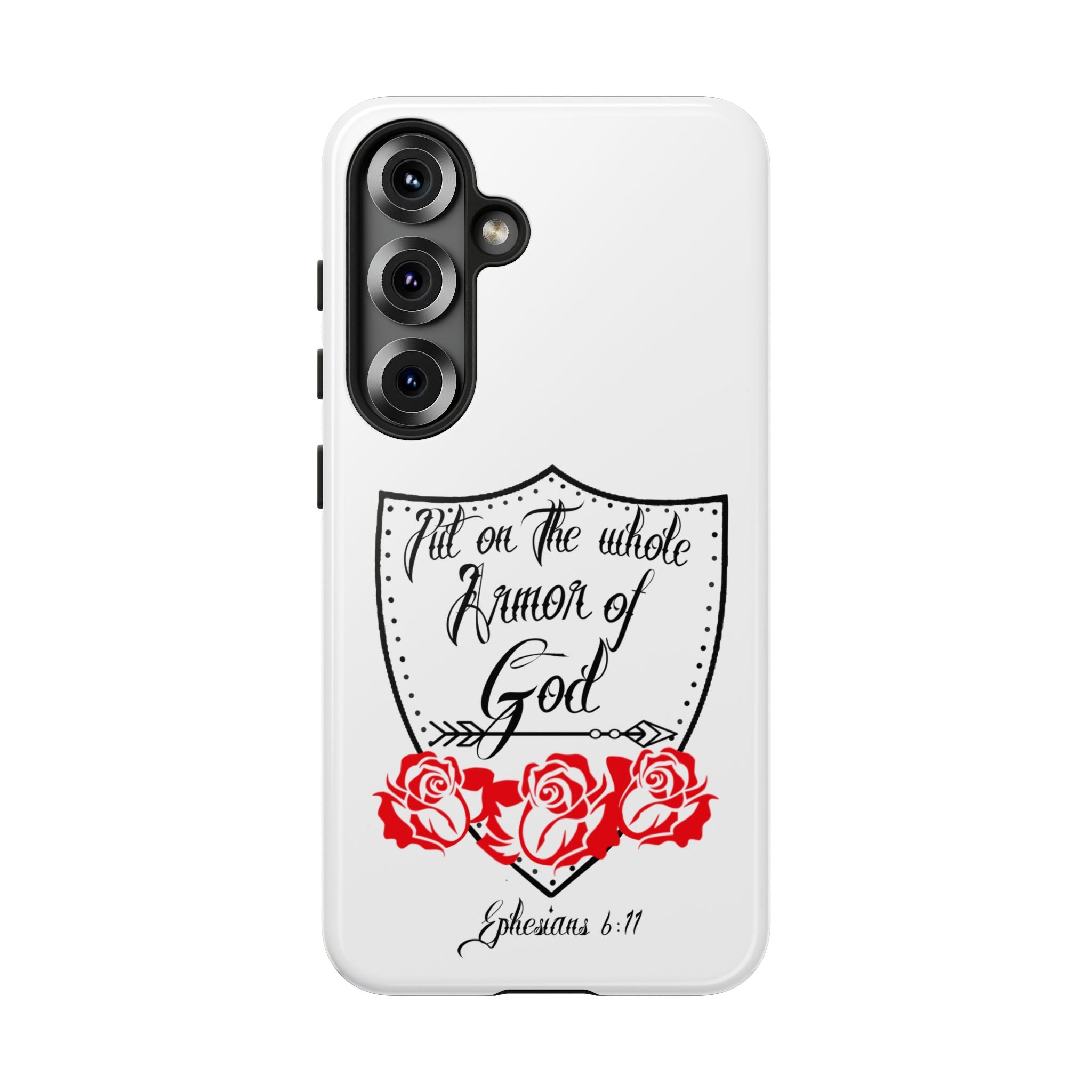 Armor of God Phone Case — Ephesians 6:11 Christian Floral Protective Cover
