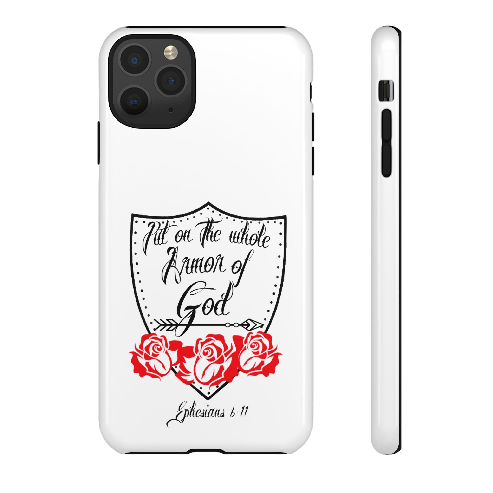 Armor of God Phone Case — Ephesians 6:11 Christian Floral Protective Cover