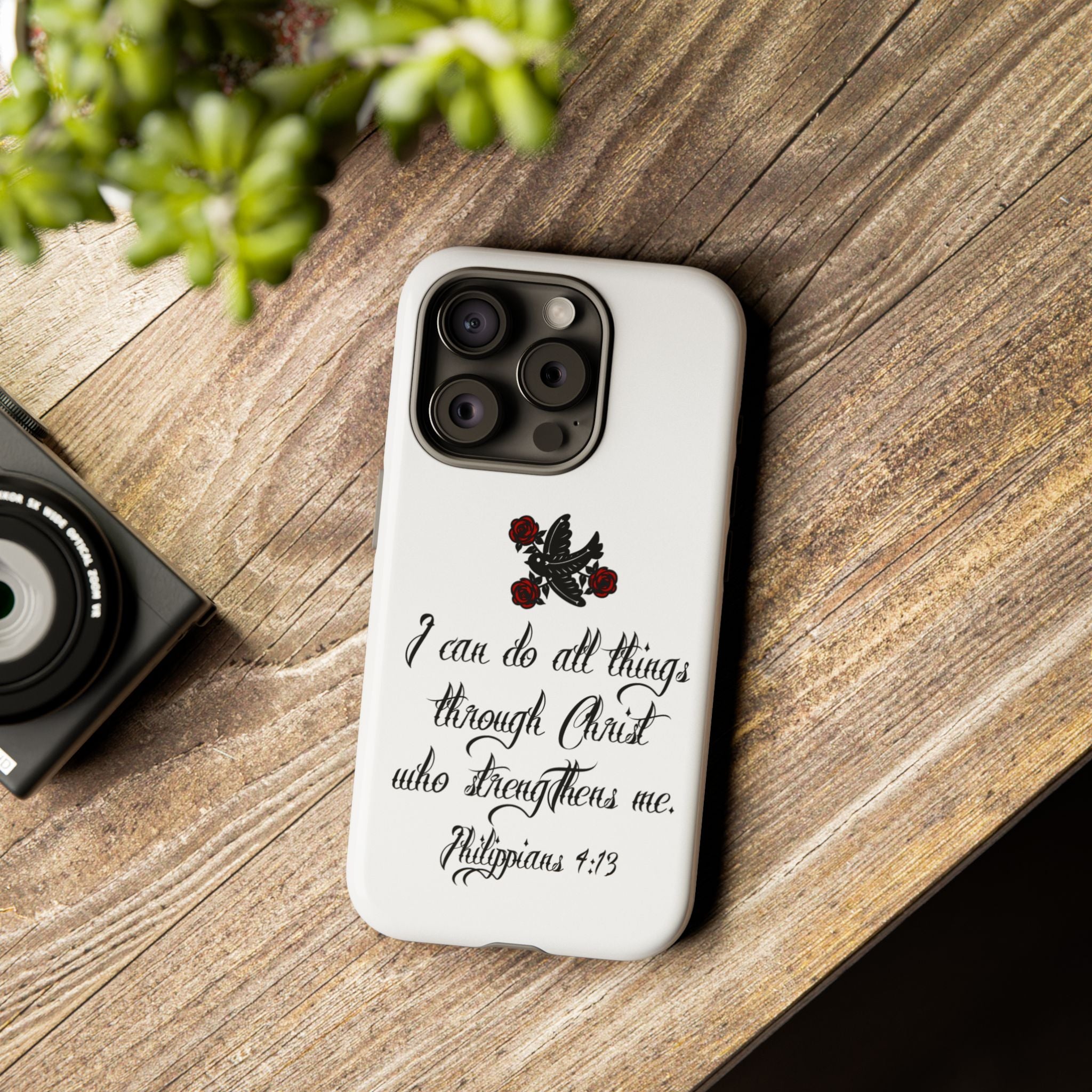 Christian Phone Case — "I can do all things through Christ" (Philippians 4:13)