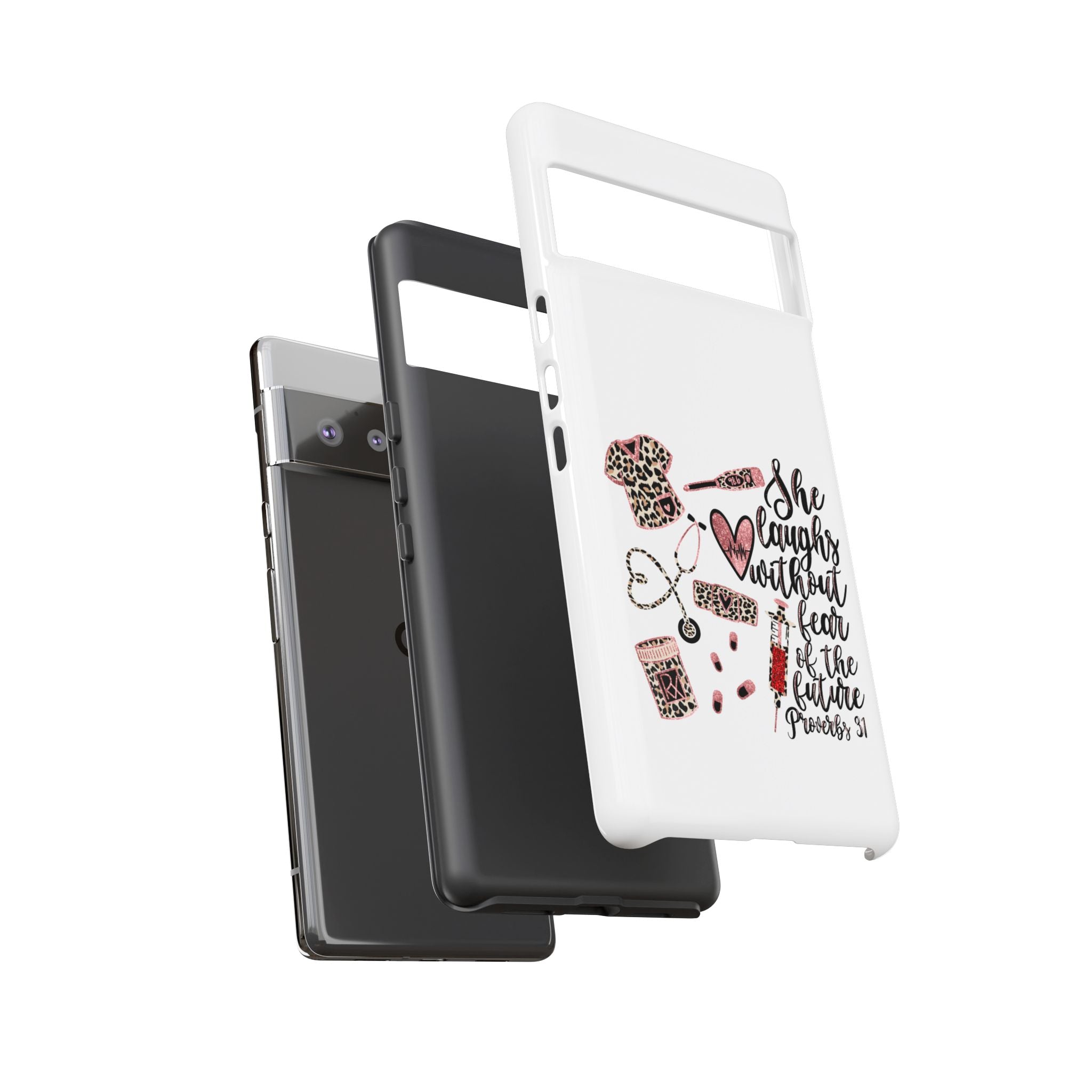 'She Laughs Without Fear' Proverbs 31 Scripture Nurse Tough Phone Case
