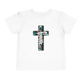 Toddler Tee — Teal Leopard Cross "Faith" Graphic
