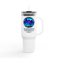 40oz Insulated Travel Mug — Psalm 23 Mountain Design (Keepers of the Valley)