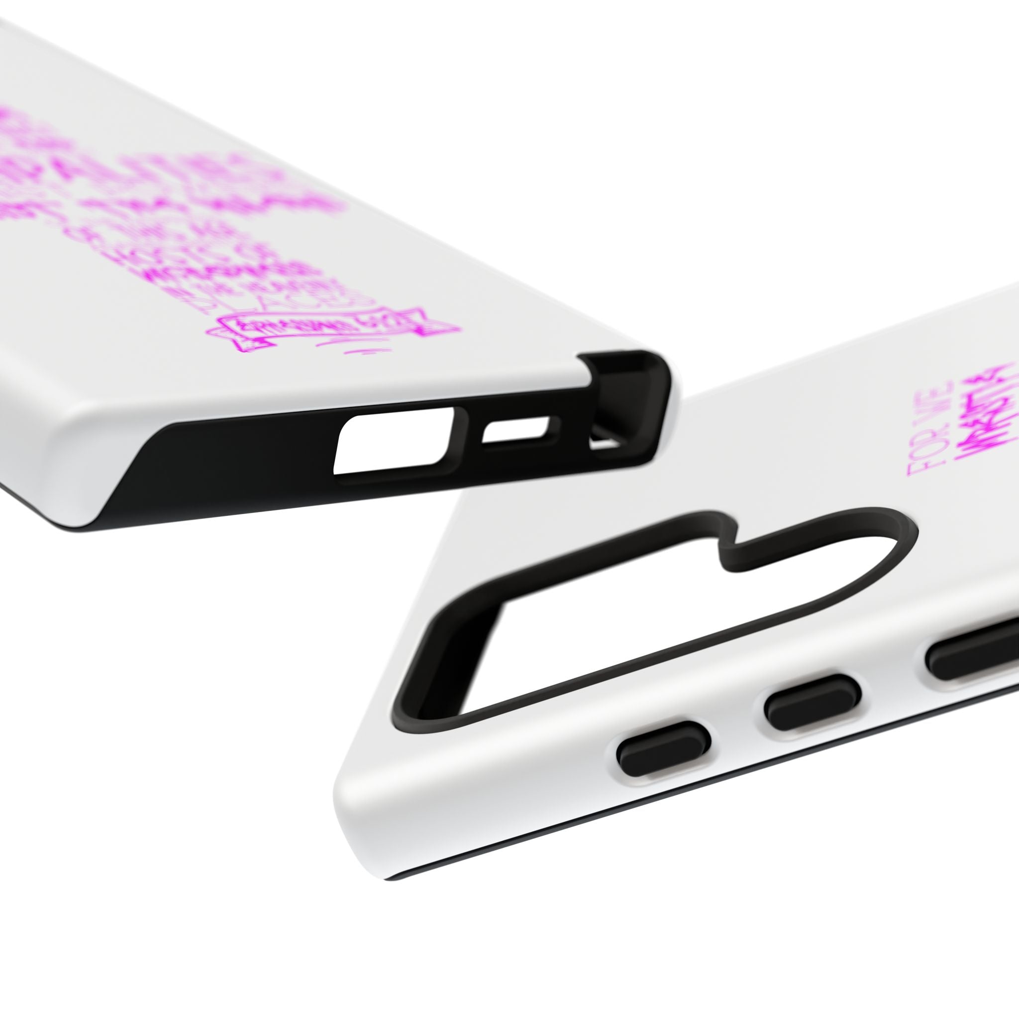 Armor of God Christian Cross Phone Case — Ephesians 6:12 Pink Typography Tough Case