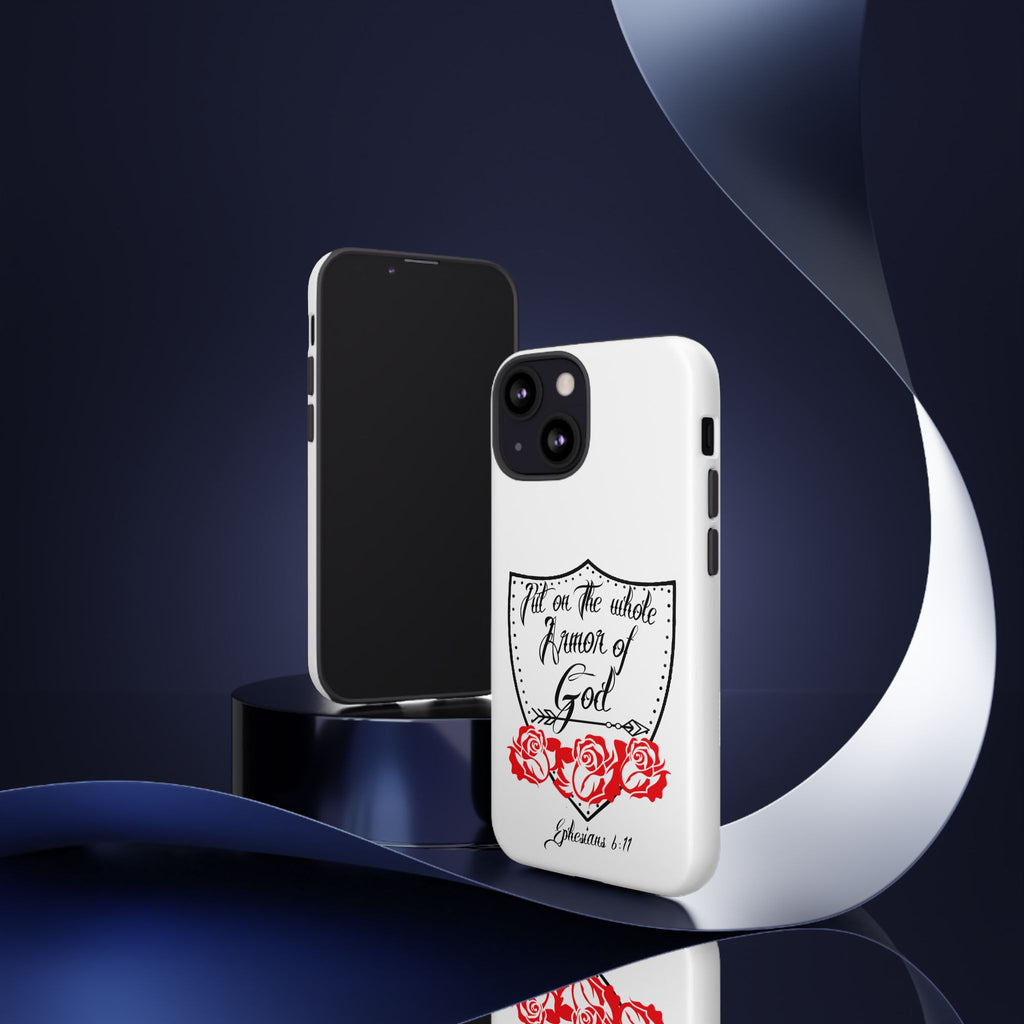 Armor of God Phone Case — Ephesians 6:11 Christian Floral Protective Cover
