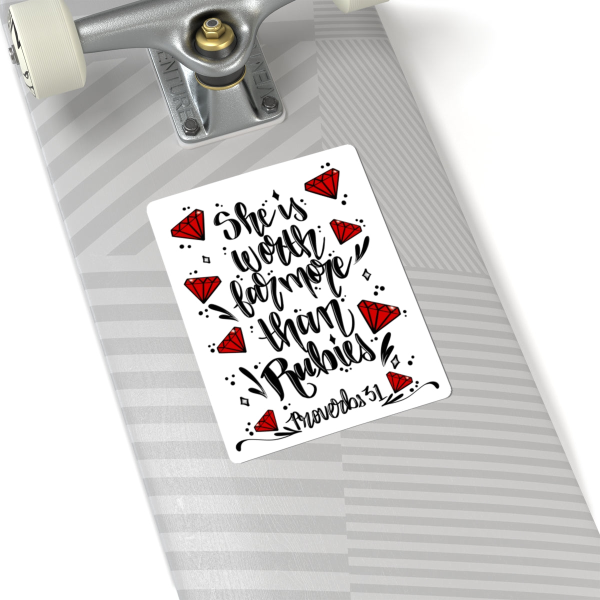 Proverbs 31 'Worth Far More Than Rubies' Christian Sticker - Inspirational Faith Sticker Decal