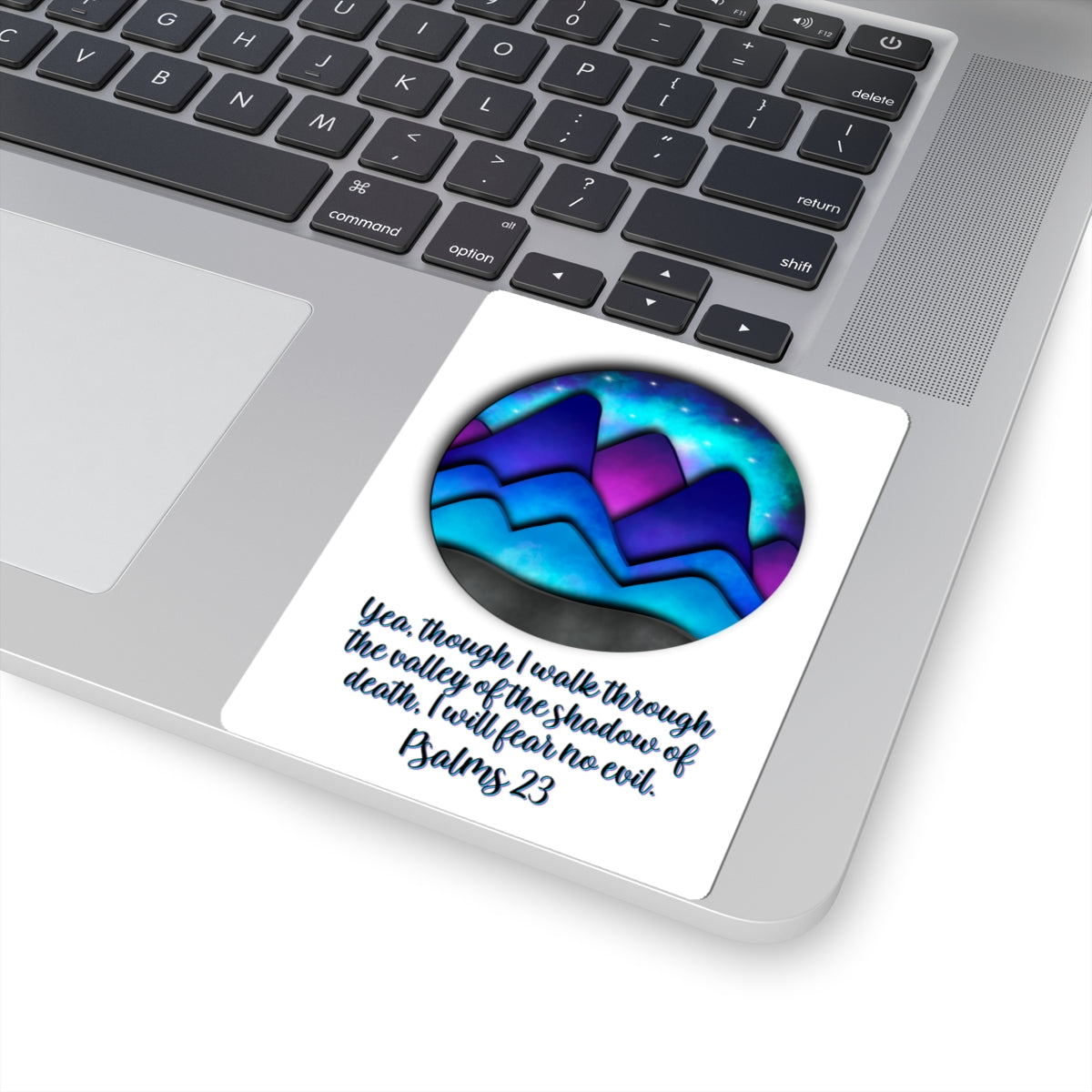 Psalms 23 Mountain Sticker Inspirational Christian Kiss-Cut Sticker