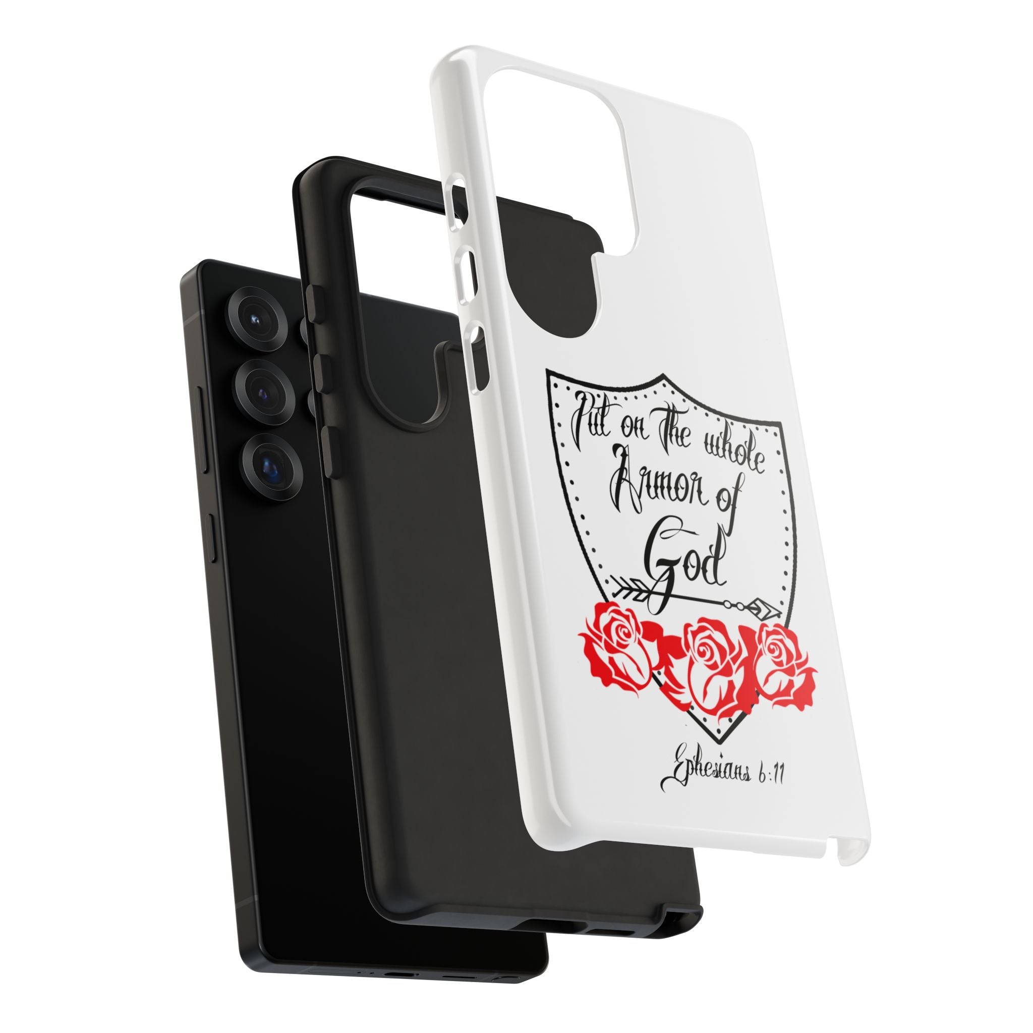 Armor of God Phone Case — Ephesians 6:11 Christian Floral Protective Cover