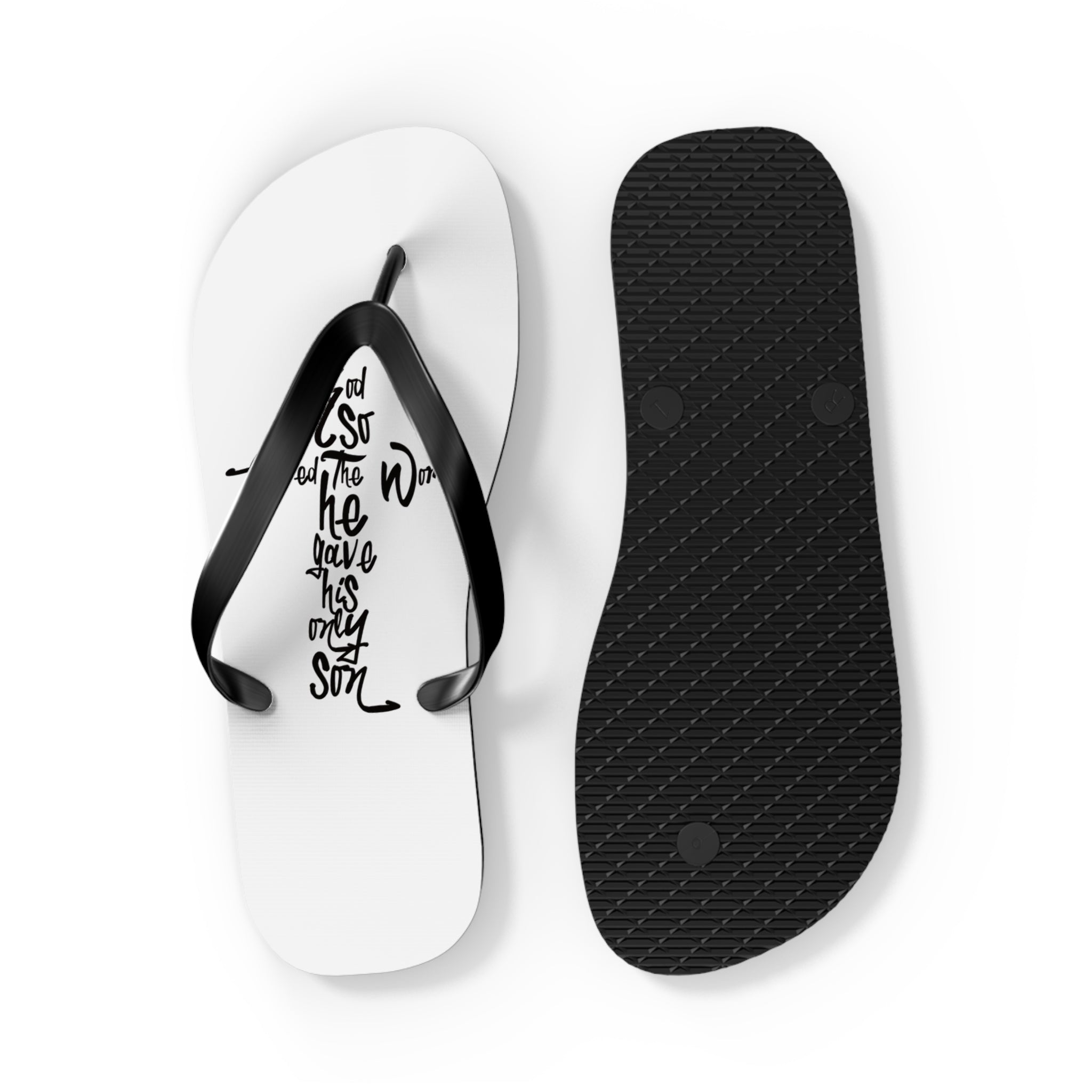 Flip Flops — Cross John 3:16 Scripture Beach Sandals