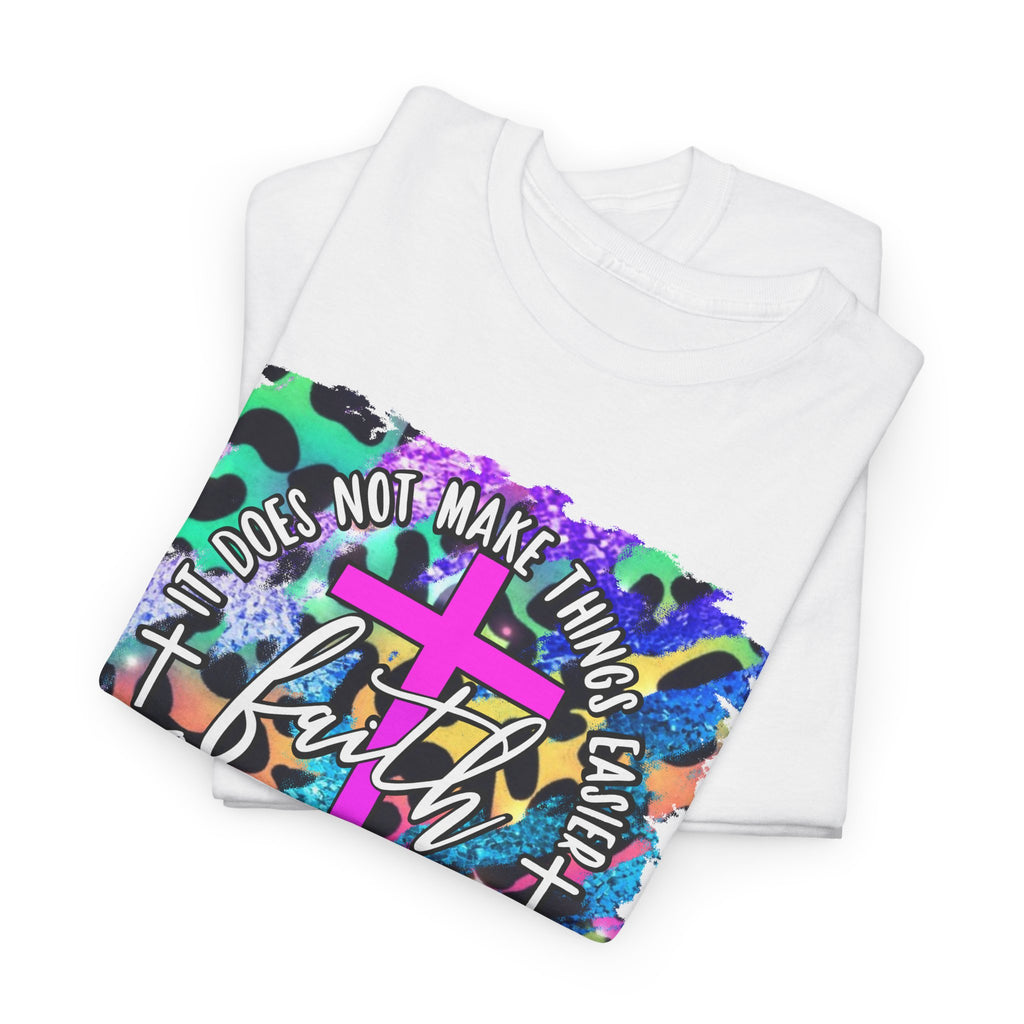 Faith Graphic Tee - Colorful Cross Inspirational Christian T-Shirt (Hebrews 11:1)