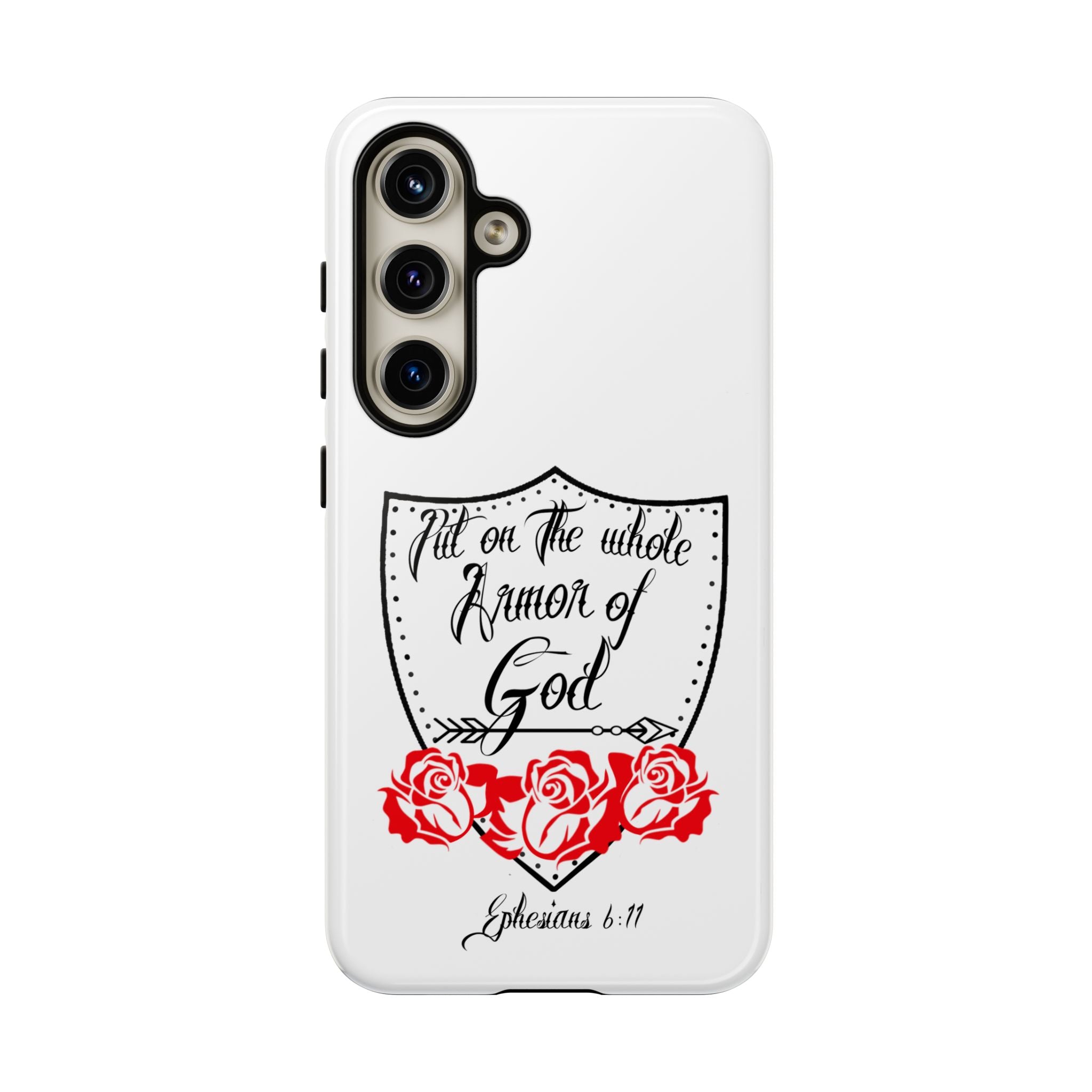 Armor of God Phone Case — Ephesians 6:11 Christian Floral Protective Cover
